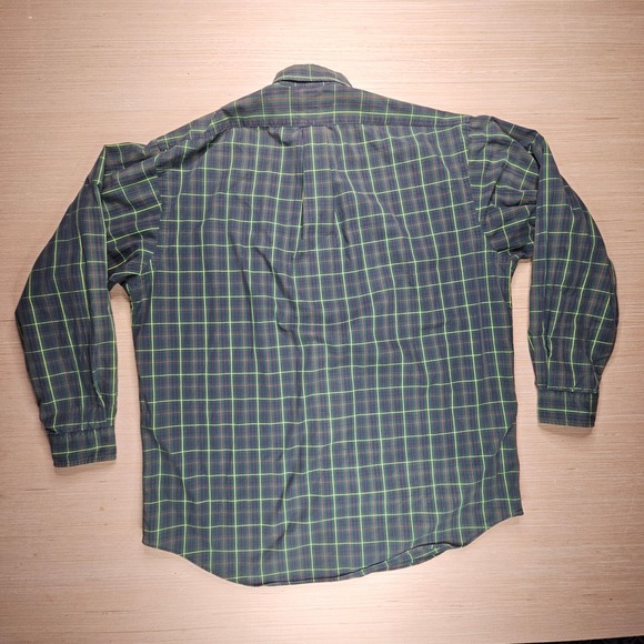 Ralph Lauren Men's Green Plaid Button Down Shirt Long Sleeve Cotton Size L - Picture 6 of 8